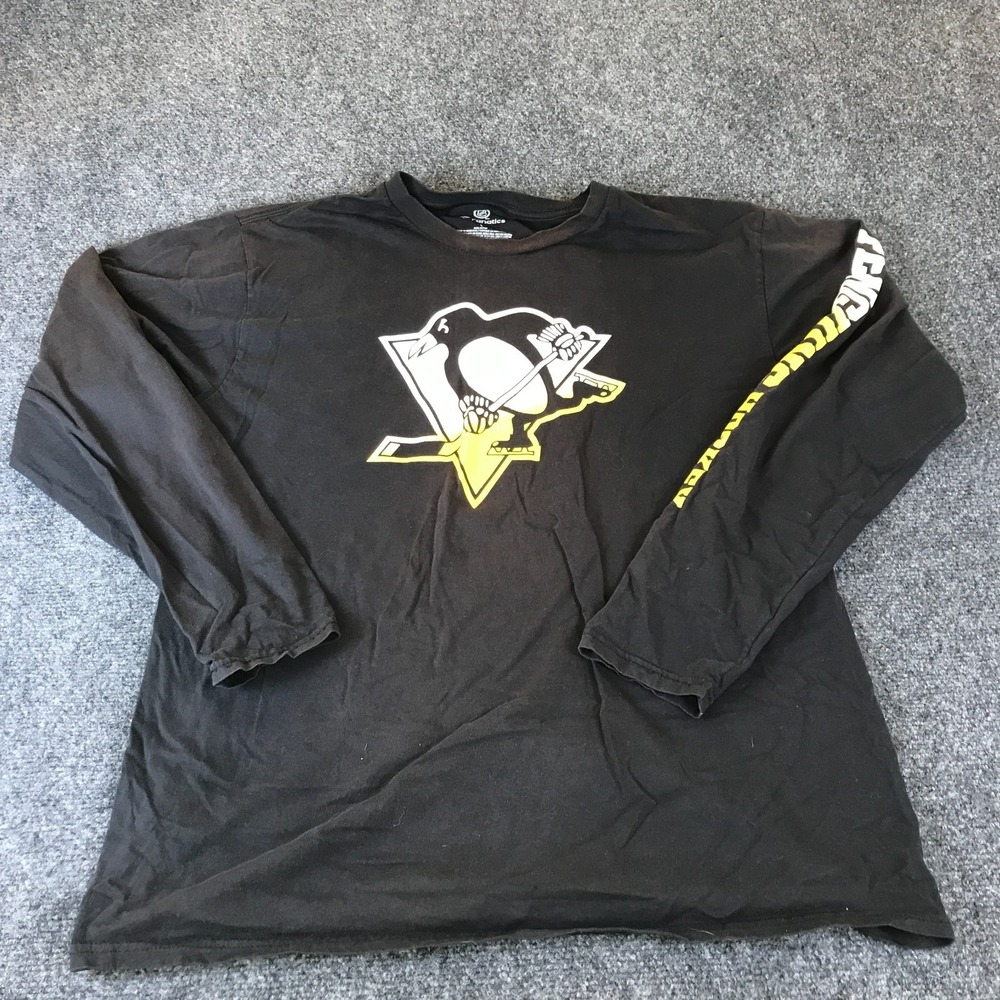 Pittsburgh Penguins Shirt Mens L Black Fanatics NHL Ice Hockey Sports Crew Neck